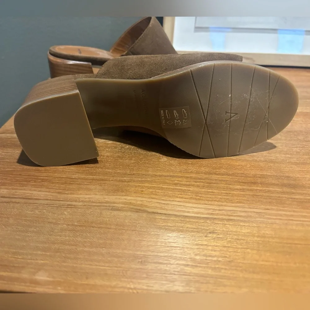 Aquatalia Brown Suede Mules, size 7.5 - Picture 3 of 4